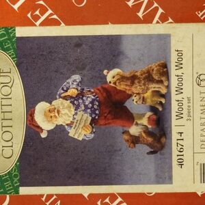 Clothtique Santa with Dogs Holiday Decor